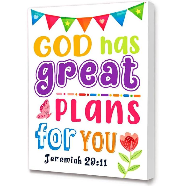 LISTNGBO Bible Verses Canvas for Kids, I Am Child Of God Scripture Wall Art, Christian Religious Wall Decor, Ready to Hang for