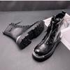 Высококачественная кожа мужские туфли на платформе лоферы панк кроссовки повседневная обувь высокие кеды Zapatos Hombre A7