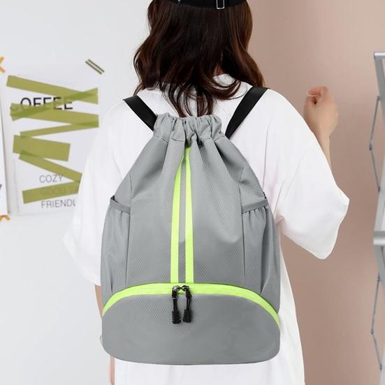 Спортивная сумка для спортзала с шнурком Футбольная сумка большой вместимости Регулируемый спортивный рюкзак с отделением для мячей Водонепроницаемая спортивная сумка из ткани Оксфорд