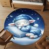 1PC Cute lamb sleeping Round Chair mat Area Rug - Non-Slip, Floor Mat for Office, Bedroom, home decor Christmas Gift c0528049