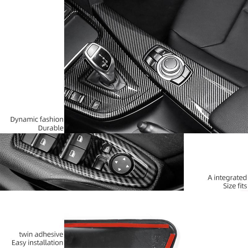 Для BMW F30 F34 F32 Серии 3 4 Крышка ручки двери центральной консоли из АБС-пластика с отделкой из углеродного волокна Наклейки Аксессуары для комплекта декора салона автомобиля