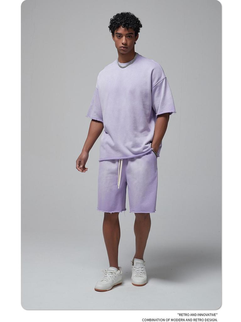 Мужская летняя футболка ARTIE белого цвета с эффектом потертости, окрашенная распылением | Коллекция 2024 г.