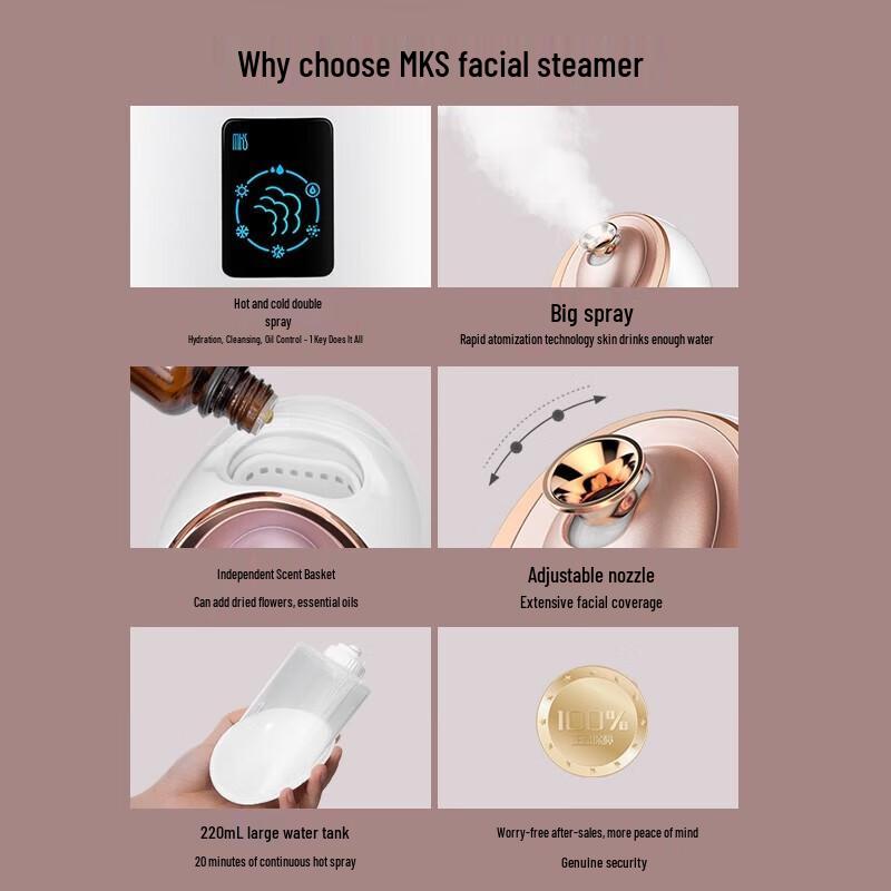 MKS Nano Hot & Cold Facial Steamer CN plug (adapter included)