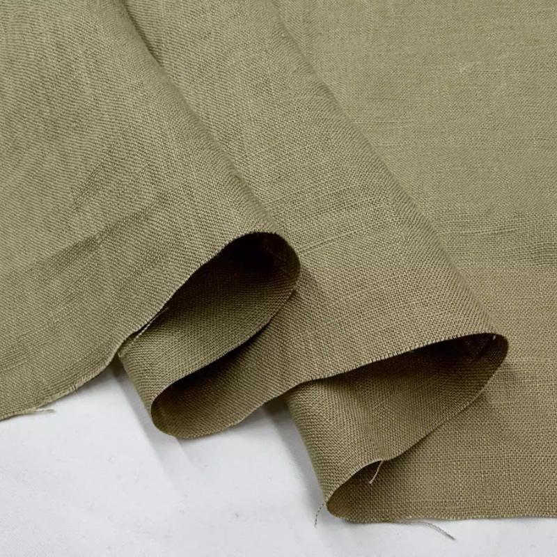 Чистая льняная ткань Стиранный лен Комфортная дышащая ткань для весны и лета DIY Платье Широкие брюки Легкая куртка Одежда