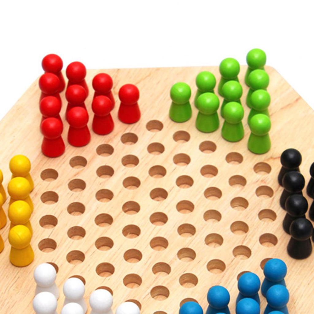 Wood Chinese Checkers Jumping Chess Board Game Children Kids Developmental Toy