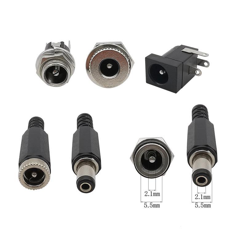 10 шт. DC 025 099 022 гнездовые разъемы 5,5x2,1 мм 5,5*2,5 мм штекер питания Jack гнездо гайка панель монтаж водонепроницаемый чехол под прямым углом