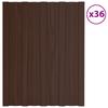 Roof Panel 36 pcs Brown 60 x 45 cm Galvanized Steel