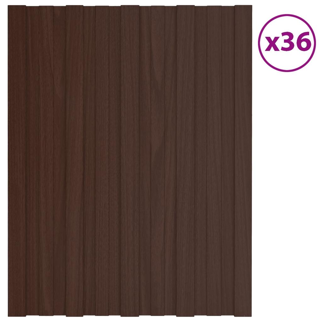 Roof Panel 36 pcs Brown 60 x 45 cm Galvanized Steel