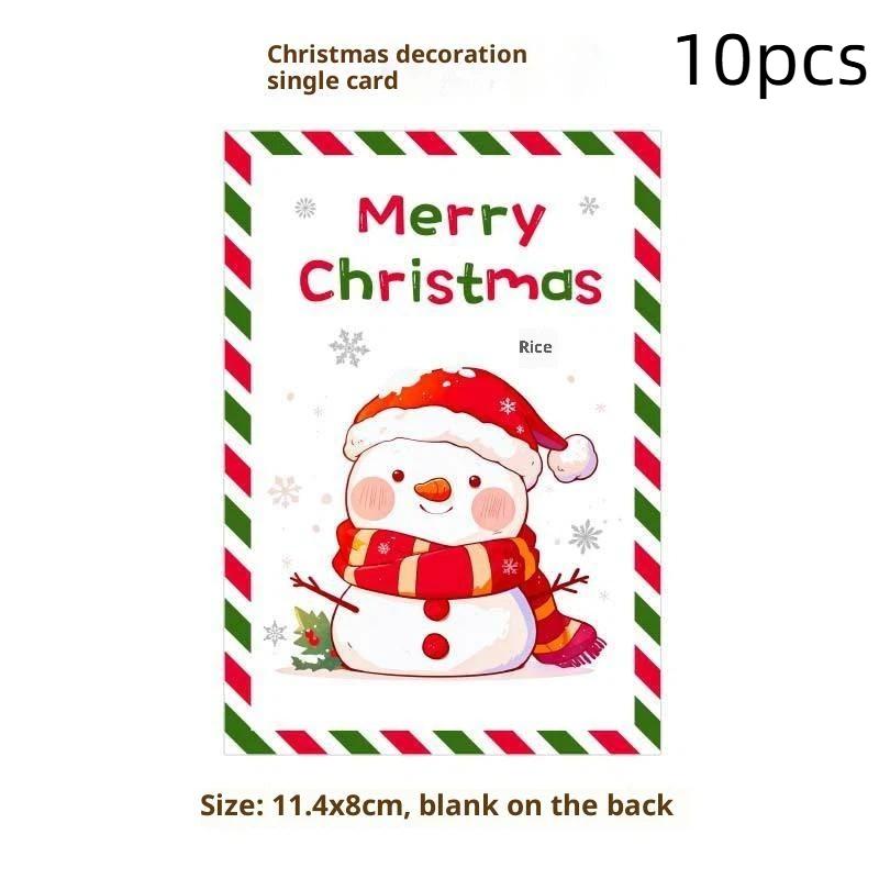 10Pcs Christmas Cards, Handwritten Thanks, Blessings, Messages, Gifts, Decorations, Small Cards, Parties, Birthdays, Holidays