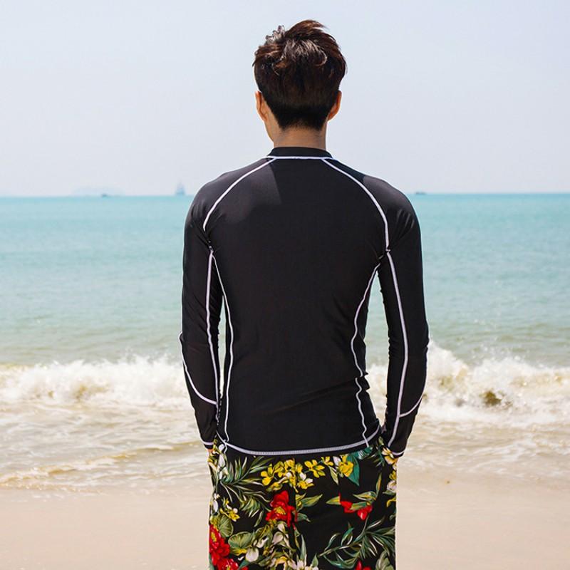 Mens Long Sleeve Split Wetsuit Zip Front Surfing Suit UV Protection Swimsuit Snorkeling Diving Water Sports
