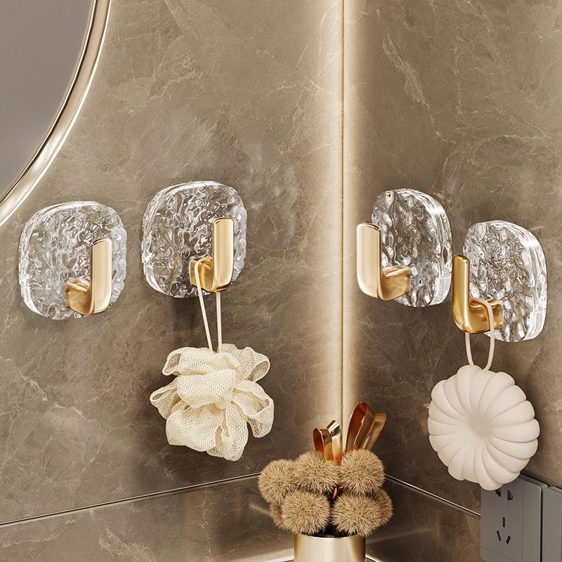 4PCS Self-adhesive Wall Hooks Acrylic Bathroom Hooks for Hanging Waterproof Adhesive Hook Towel Holder Home Accessories