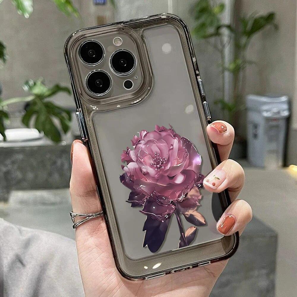 Чехол для телефона с цветком розы для iPhone 13, чехлы для iPhone 14 11 15 12 Pro Max XR XS Max X 7 8 14 Plus SE 2020, мягкий силиконовый чехол