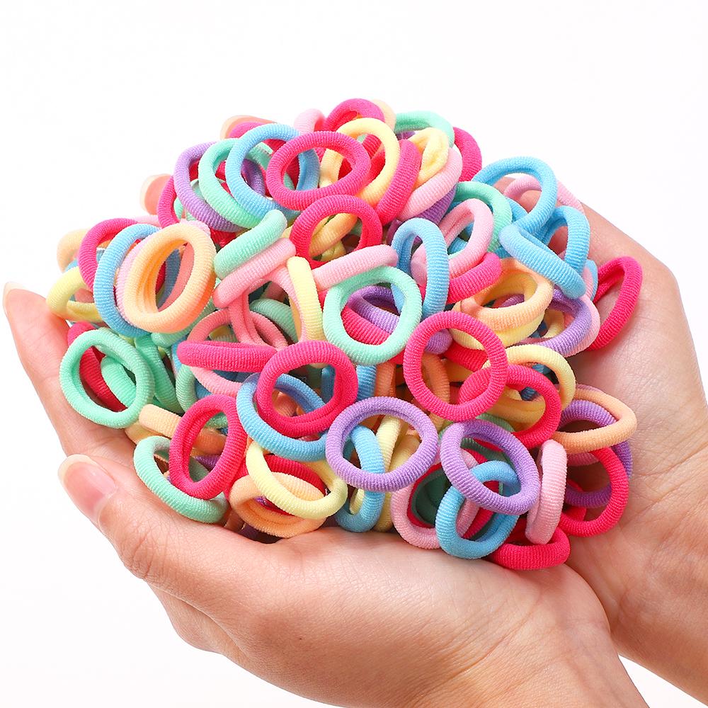 50 шт./набор Женские Девушки Базовые резинки для волос Простые однотонные эластичные повязки на голову Веревки для волос Завязки Аксессуары для волос Держатель для хвостика