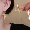 Изысканные Серьги-Крючки с Распускающимся Цветком Аксессуары Простые Золотой Серебряный Цвет Растение Подвесные Серьги Для Женщин Вечеринки Украшения Подарки