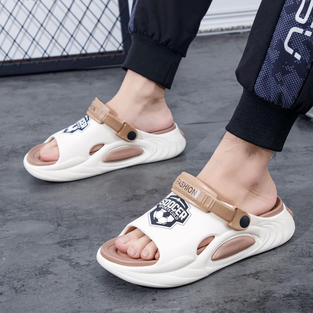 Мужские модные летние сандалии из ЭВА высокого класса, нескользящие, дезодорирующие, на толстой подошве, пляжная обувь