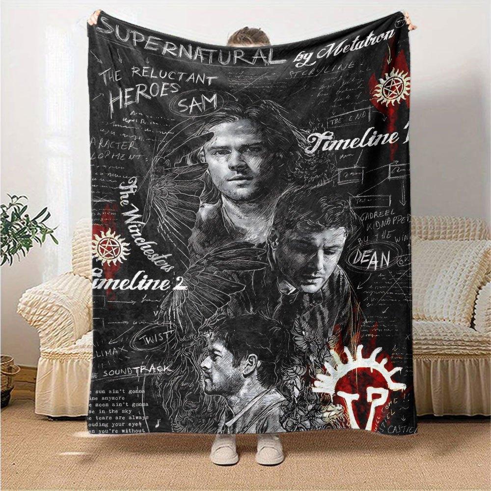 1 шт. Плед «Сверхъестественное 3», мягкий, теплый, для дома, офиса, путешествий, всесезонный, уютное постельное белье, подарок, уютный аксессуар для офисаB