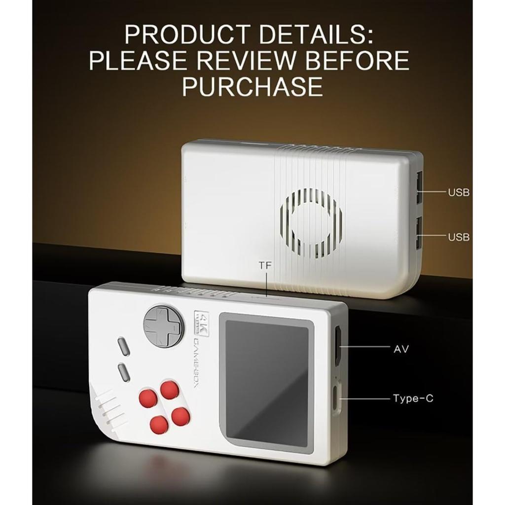 K8 Single System Open-source TV Game Console, 3D 4K High-definition Output Arcade Console, 2.4G Retro Handheld Game Console with Dual Controllers