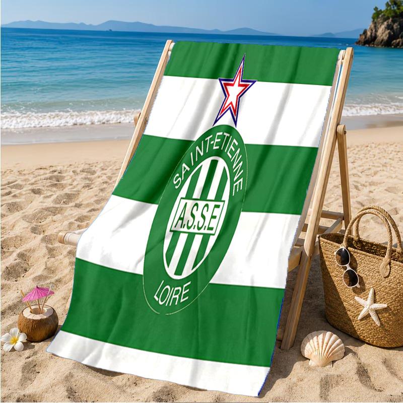 Saint-etienne Football Club Beach Towel Microfiber Beach Towel, Lightweight and Quick-Dry, for Summer Travel, Swimming Pool Fan Birthday Gift
