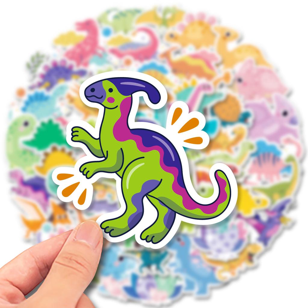 50pcs Cartoon Dinosaur Sticker for Children Water Bottle Skateboard Waterproof Graffiti Stickers