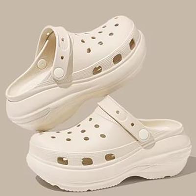 Сандалии на толстой платформе с ажурными вставками, женские летние сабо из ЭВА на толстой подошве, садовые туфли, женские удобные нескользящие пляжные сандалии