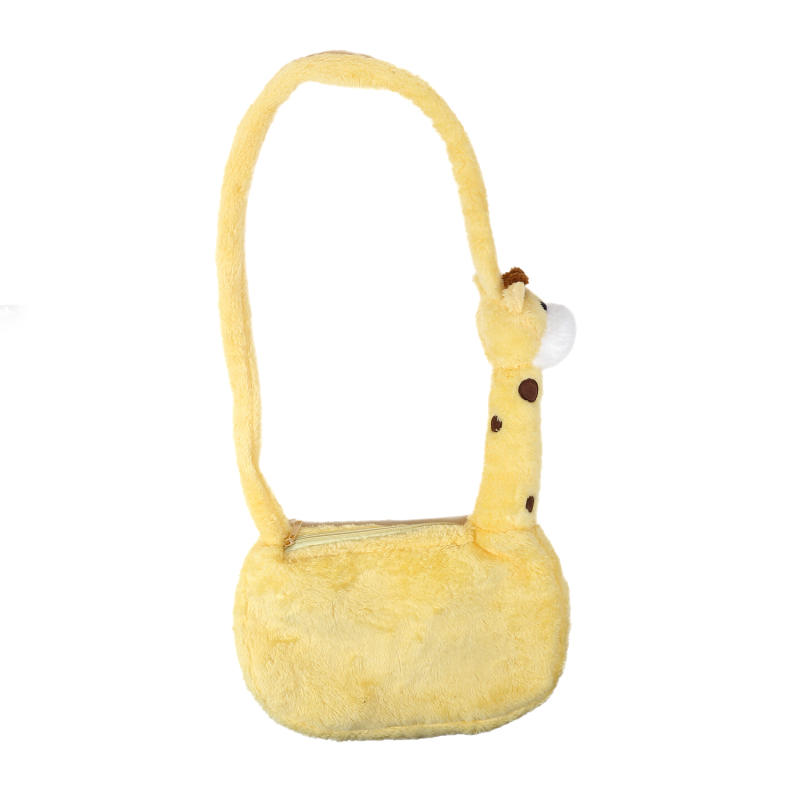 Детские сумки, сумка через плечо с рисунком жирафа, переносная сумка для девочек с застежкой-молнией, симпатичная плюшевая сумка для девочек, плюшевые сумки с изображением животных, подарок для дочери и сына