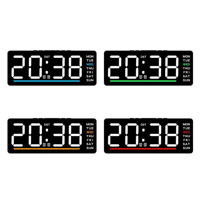 Цифровой светодиодный будильник с датой, температурой, яркостью, регулировкой, электронные часы, детские, прикроватные, бесшумные, с функцией повтора сигнала, 12/24 ч, питание от USB