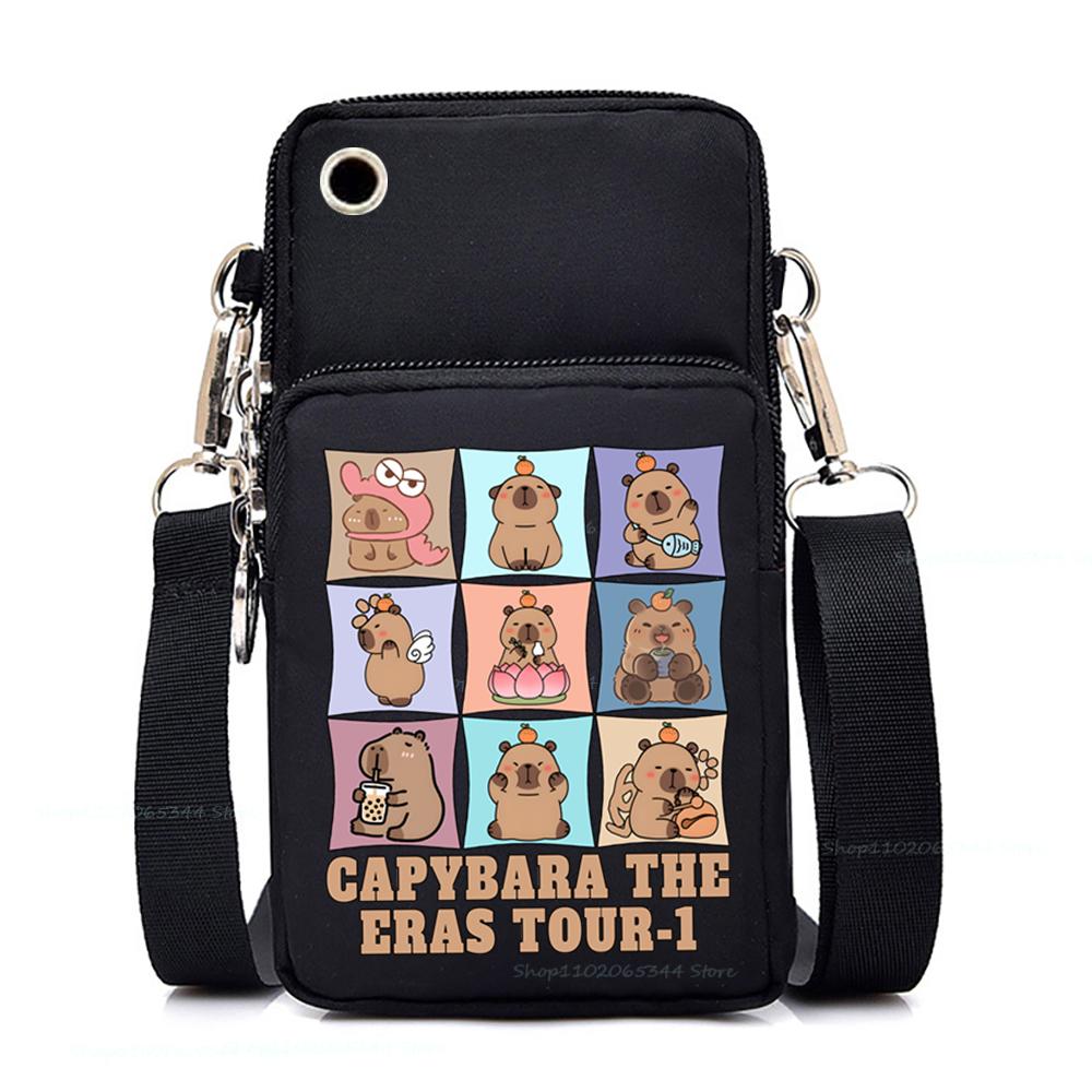 Женские маленькие сумки через плечо Симпатичная мини-сумка для мобильного телефона Capybara Подростковые забавные сумки через плечо с изображением животных Capybara Женские сумки-мессенджеры
