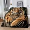 Tiger print flannel blanket comfortable soft flannel blanket animal 3D high definition print home blanket