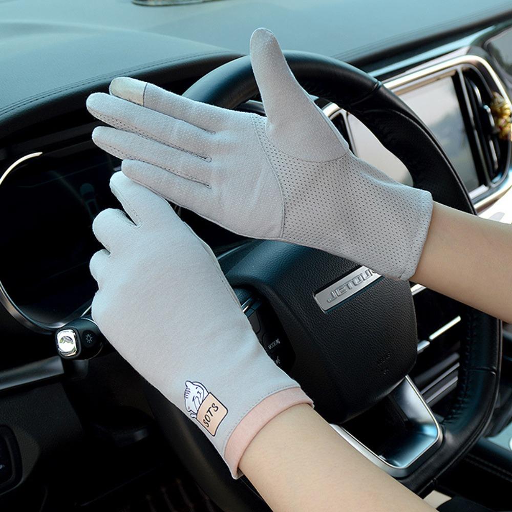 Cotton Driving Gloves Non-slip Sunscreen Gloves New Women's Sun Protection Gloves  Ladies