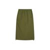 Dare To Solid Color Mid Waist Loose Hem Design Casual Long Skirt Women Skirts Green 624293-33