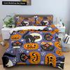 3D Skull Bedding Set Halloween Bats Duvet Cover Skull Polyester Comforter Cover Set Double King Queen Kids Polyester Quilt Cover