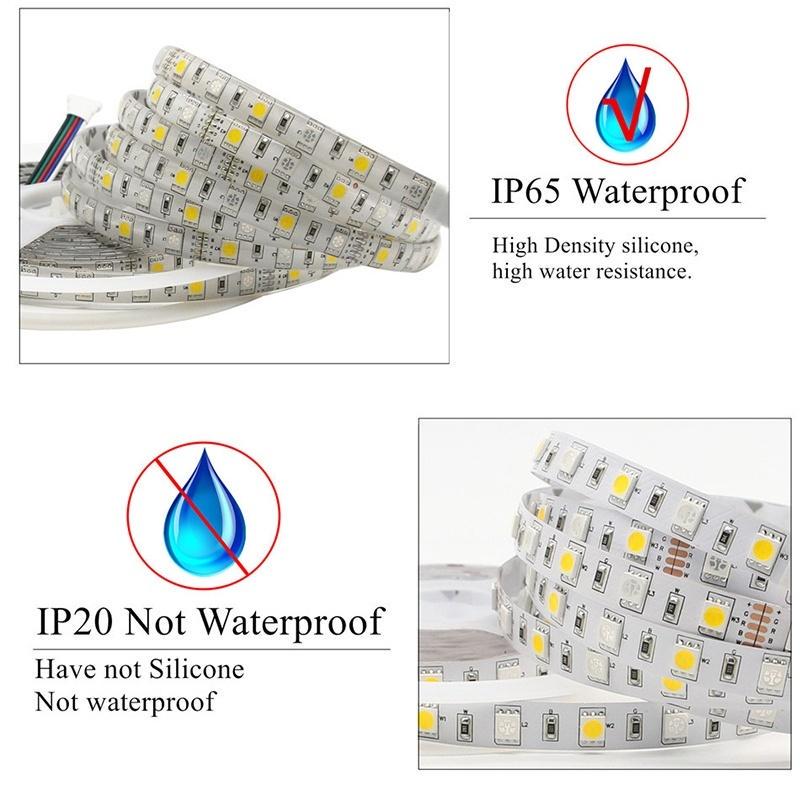 Гибкая светодиодная лента IP20/IP65 RGB, 60 светодиодов/м, SMD 3528 светодиодов, светодиодная лента постоянного тока, светодиодная лента с пультом дистанционного управления