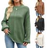 Женский пуловер с круглым вырезом, длинными рукавами, повседневный, свободного кроя, вязаный, однотонный, мягкий