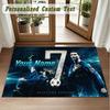Crystal Velvet Square Rug Custom NameCristiano Ronaldo Pattern Non Slip Home Floor Decor Rug