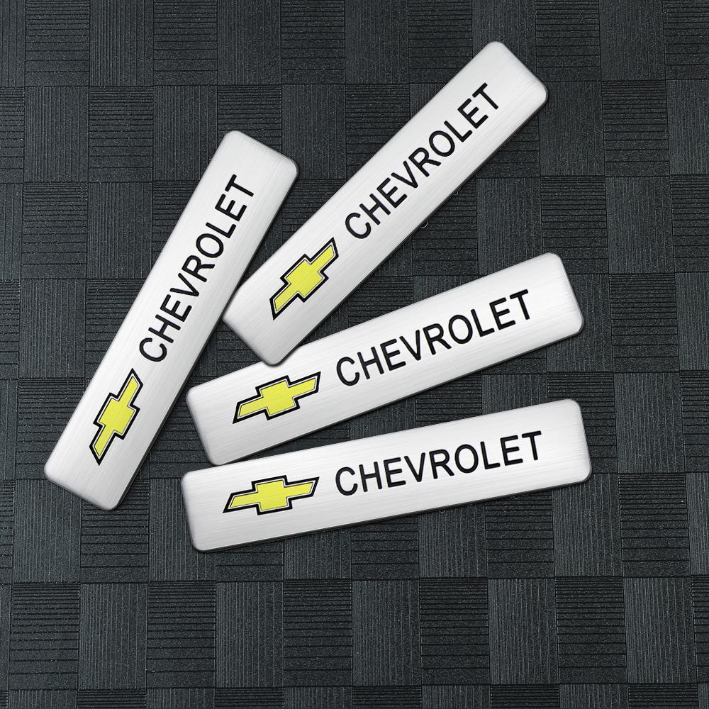 AABHM1 1/2Pcs 3D Aluminum Emblem Trunk Side Body Sticker For Chevrolet Cruze Lacetti Sonic Spark Sail Aveo Cobalt Malibu Captiva Camaro