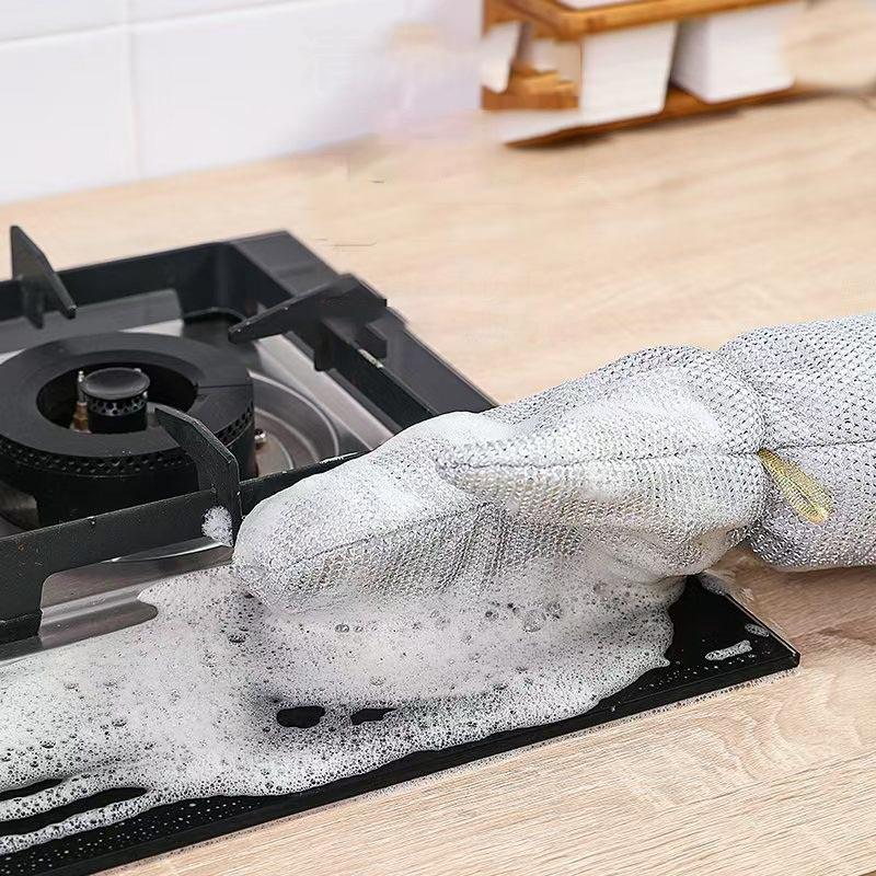 1/2 шт. перчатки для уборки дома, стальные шарики для мытья посуды, кухонные водонепроницаемые щетки, масляные чаши, инструменты для очистки артефактов