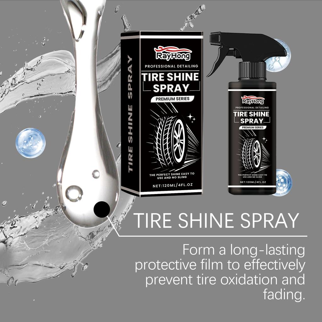 RAYHONG Tire Shine Spray Wheel Tire Shine Care Cleaning Polishing Coating Liquid Coating Agent