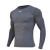 Li Ning Plain Logo Print Sports Training Tight Quick-Dry Fitness Shirt Men tops Gray AUDR023-4