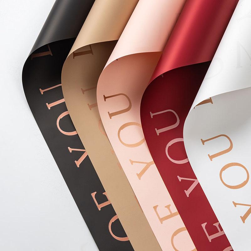 20 листов цветочной упаковки, пластиковая бумага, цветочный упаковочный материал, водонепроницаемый узор с английскими буквами