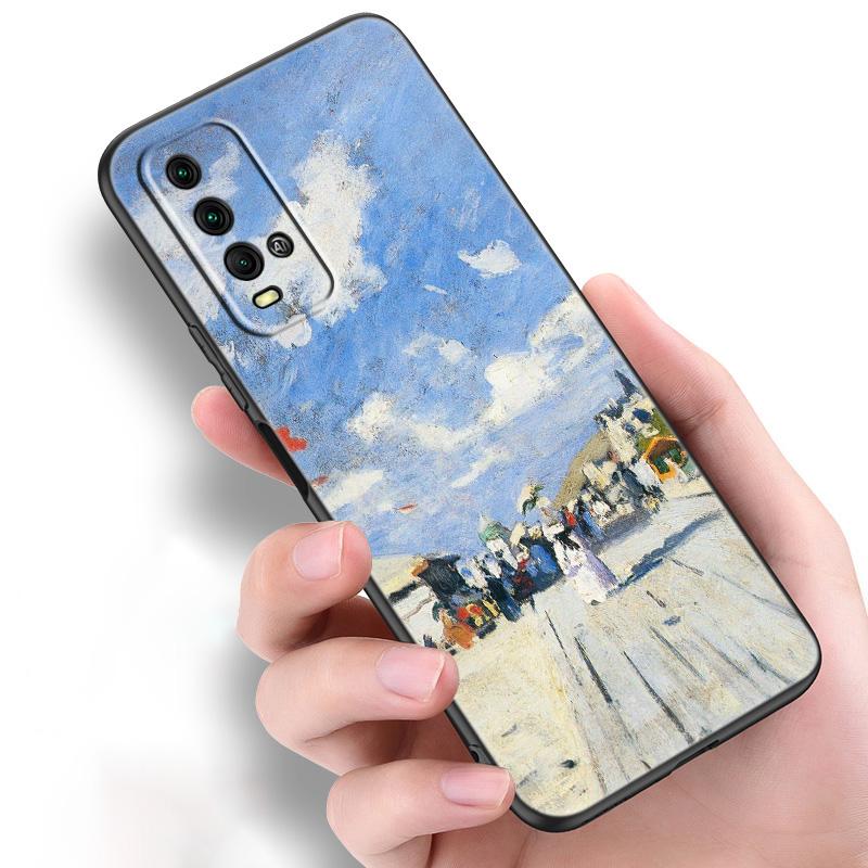 Силиконовый чехол для телефона Claude Monet для Xiaomi Redmi Note 11 10 9 8 Pro 11T 10T 10S 9S 8T 9 9A 9C 9T, черный мягкий чехол, чехол