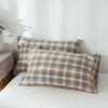 1 Pair Solid Color Plaid Printed Pillowcase Soft Cotton Throw Pillows Covers 30x50 40x60 48x74 Cushion Case for Bed Home Decor