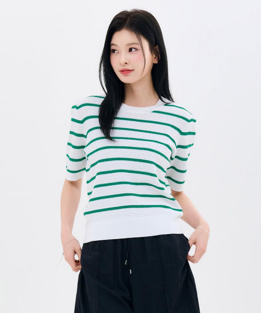 CHASECULT Women'S Striped Short Sleeve Summer Knit-Fbrg5673D0H