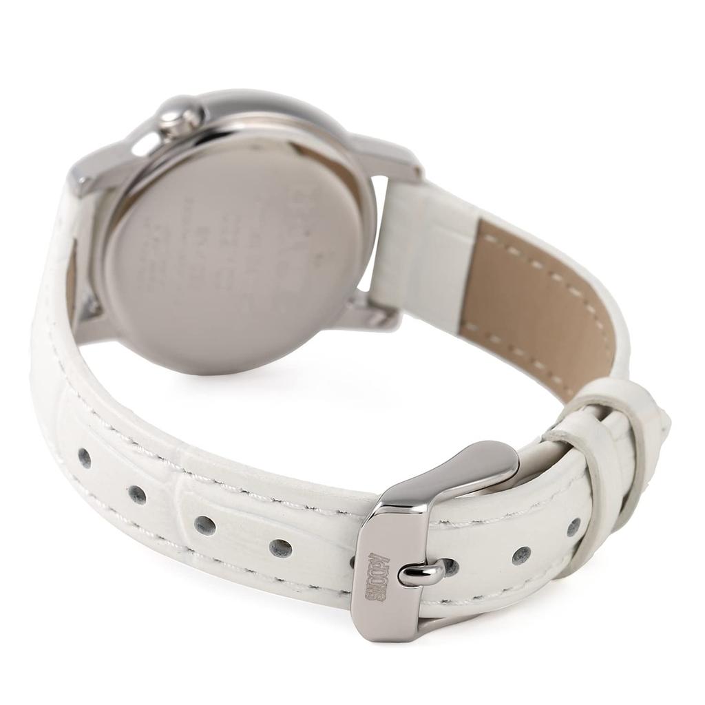 Snoopy Watch World Limited 100 Pieces Each with Serial Number Japanese Planning Model Genuine Leather Strap Women's (White)