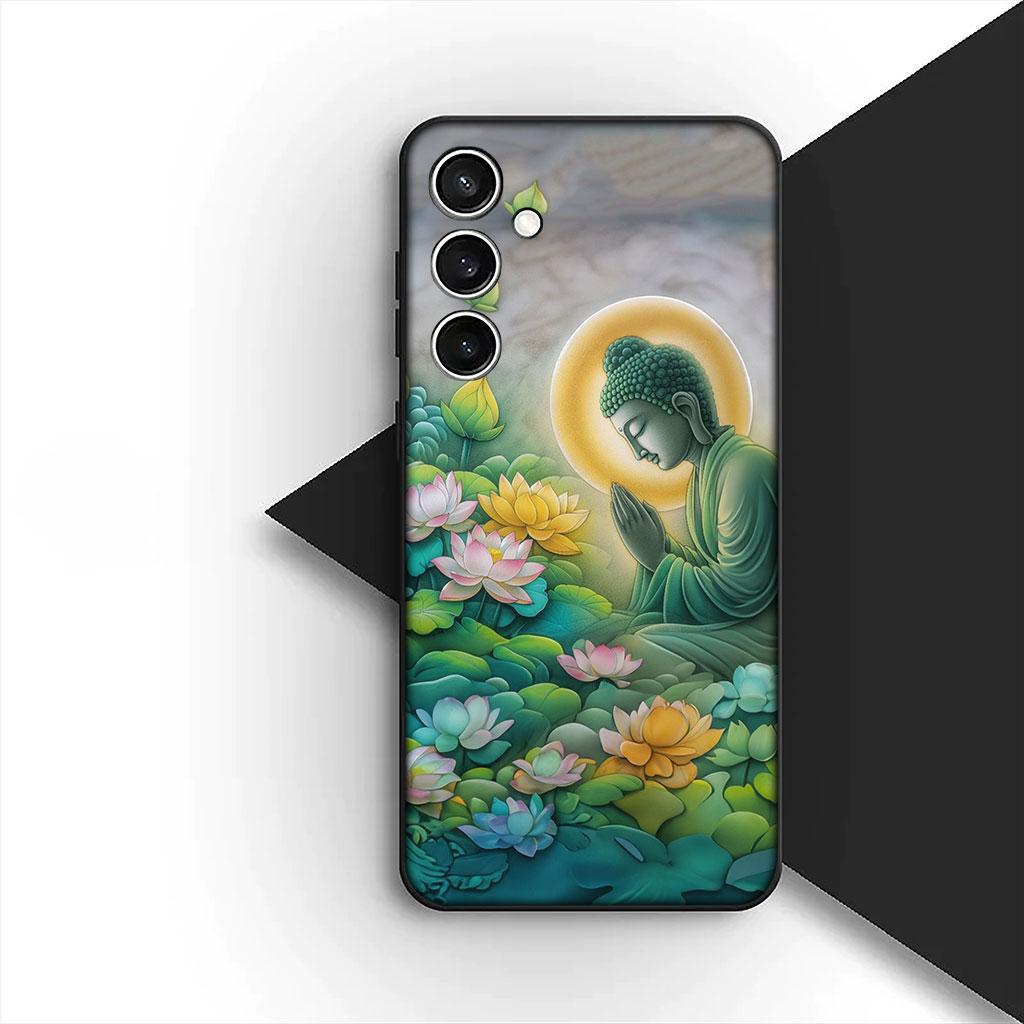 Чехол для телефона Apple iPhone 16 14 15 Plus 11 Pro Max 16E ProMax + 16Plus 15+ 14+ Мягкий чехол Лорд Будда Цветок лотоса Свет