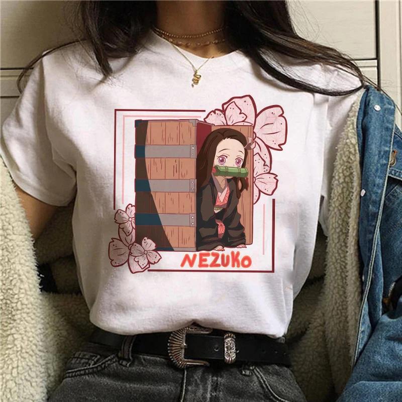 Футболка Demon Slayer Unisex Kimetsu No Yaiba Nezuko Футболка feUnisex Tanjirou Kamado Graphic Tee Shirt Японская аниме-футболка Unisexga