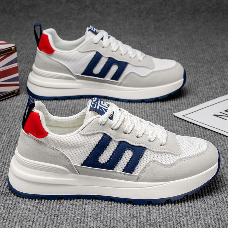 Новые модные мужские кроссовки Four Seasons с толстой подошвой для студентов и мальчиков, трендовые кроссовки с мягкой подошвой, дышащие, повседневные кроссовки для бега