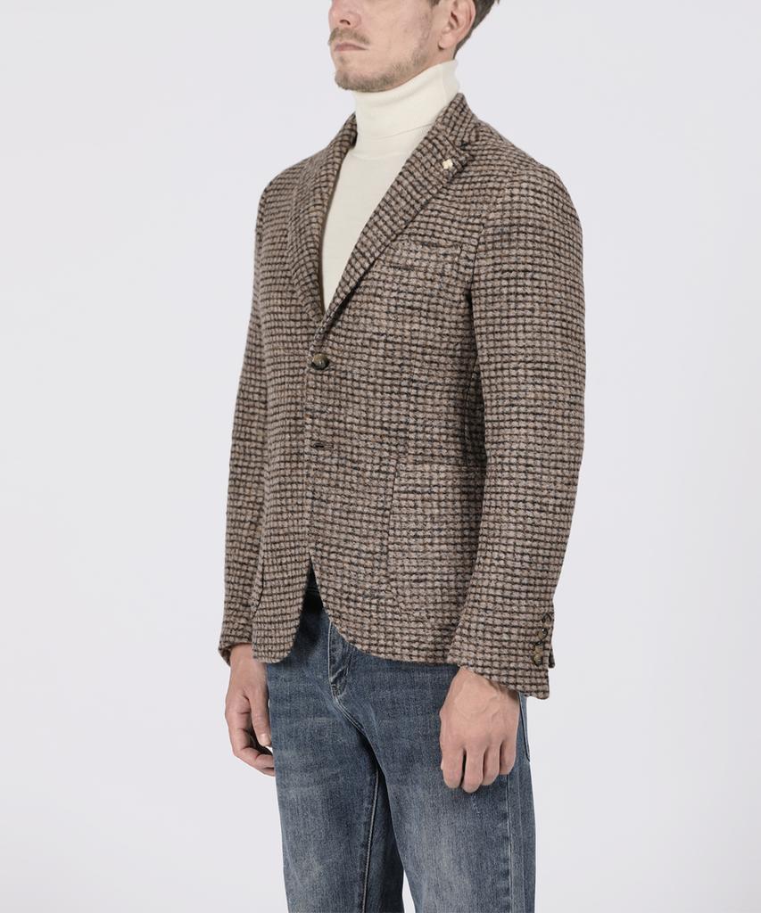 Panicale Beige Wool Check Jacket