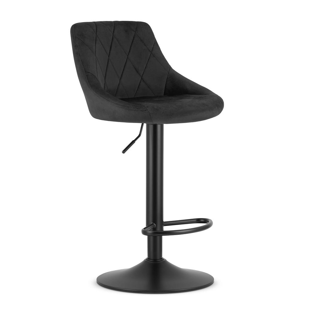 KAST stool - black velvet / black base