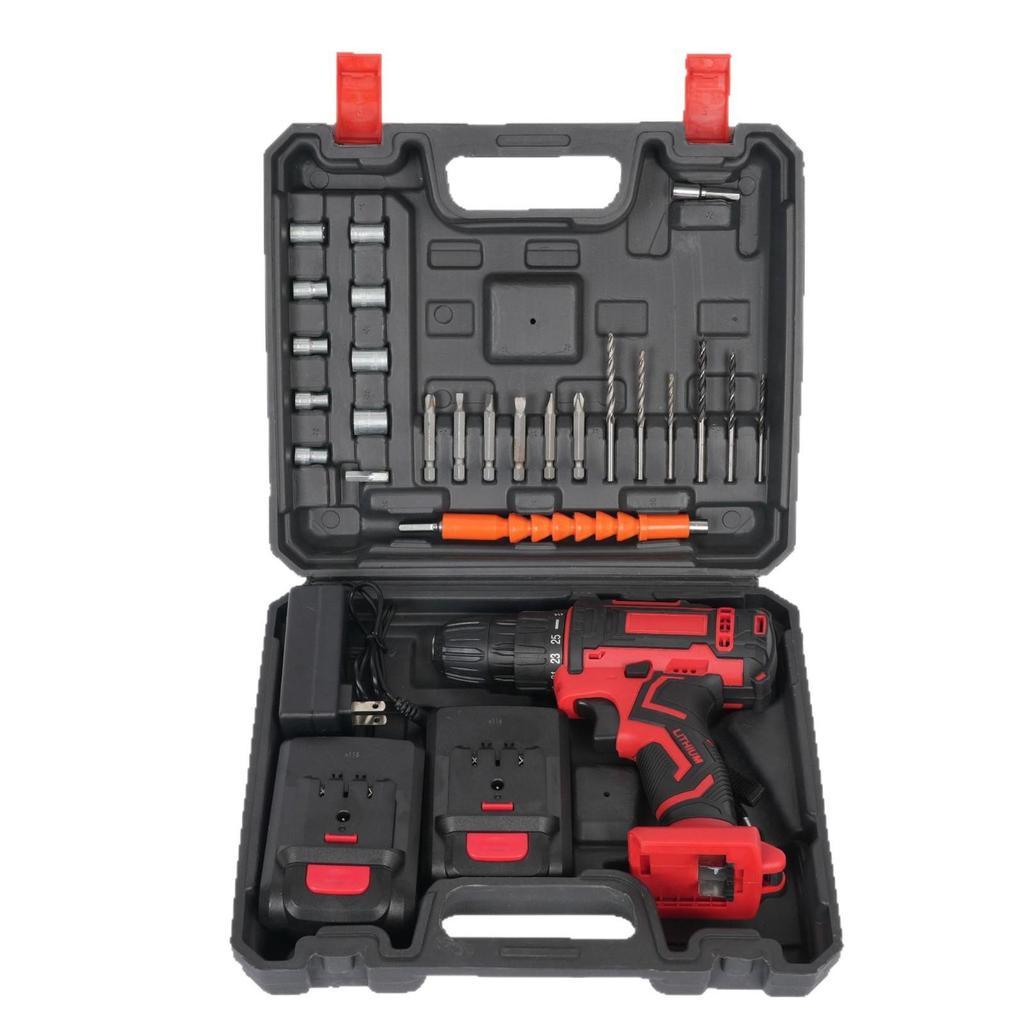 Многофункциональная электрическая дрель с литиевой батареей высокой мощности - Портативная перезаряжаемая ударная дрель для домашнего использования