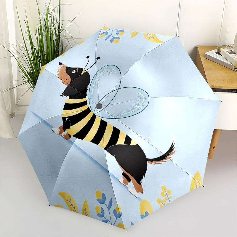 1pc Bee Costume Dog Illustration Umbrella with Plastic Handle,Suitable for All Seasons Home Travel Outdoor Umbrellaptys31085
